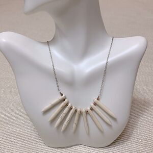 HANDMADE - necklace magnetite spears copper spacers sterling silver chain